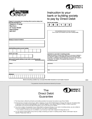 UK Direct Debit Instruction Form