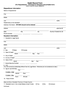 Death Record Form