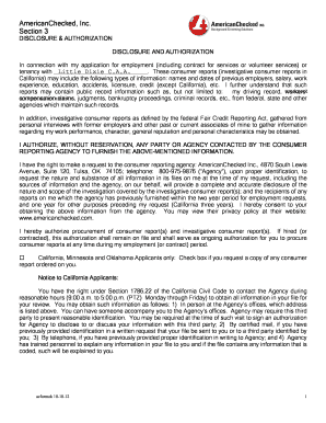 Employment Background Check Authorization Form