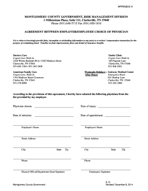 Montgomery County Physician Choice Agreement