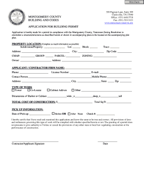 Montgomery County Building Permit Application