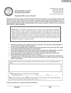 Montgomery County Public Records Request Form