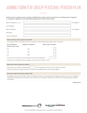 Scottish Widows Pension Plan Joining Form