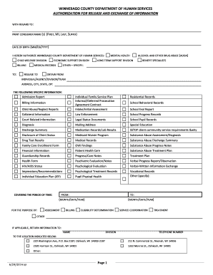 Winnebago County Authorization for Release of Information