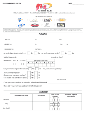 Employment Application Form
