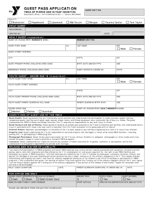 YMCA Guest Pass Application