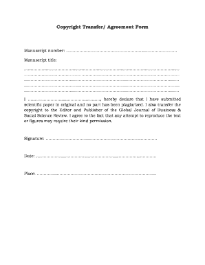 Copyright Transfer Agreement Form