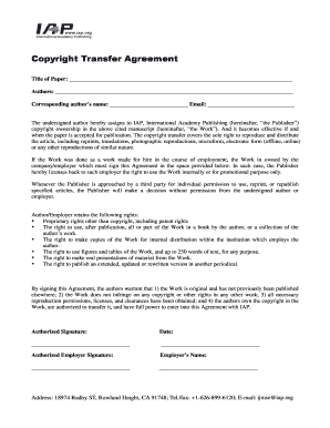 Copyright Transfer Agreement
