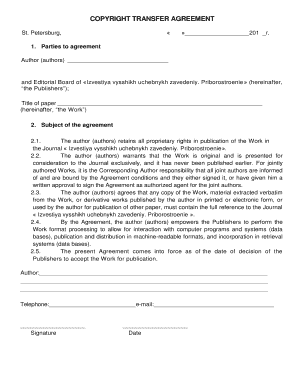 Copyright Transfer Agreement