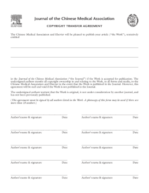 Journal of the Chinese Medical Association Copyright Transfer Agreement