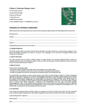 Transfer of Copyright Agreement