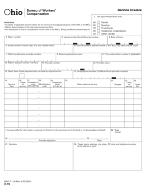 Service Invoice for BWC