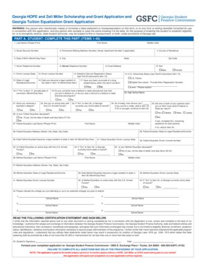 Georgia HOPE and Zell Miller Scholarship Application