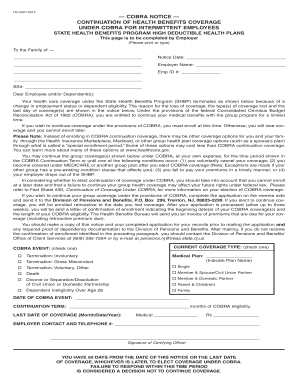 COBRA Notice for Intermittent Employees