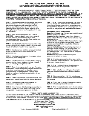 Employee Information Report Form AA302