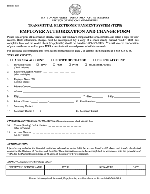 New Jersey TEPS Employer Authorization Form