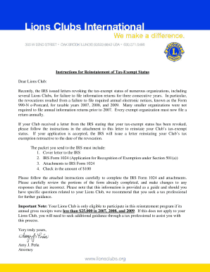 IRS Form 1024 Reinstatement Instructions
