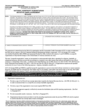 National Nonprofit Humanitarian Initiative Agreement