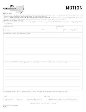 Workers' Compensation Motion Form