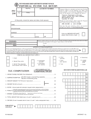 Tennessee Individual Income Tax Return