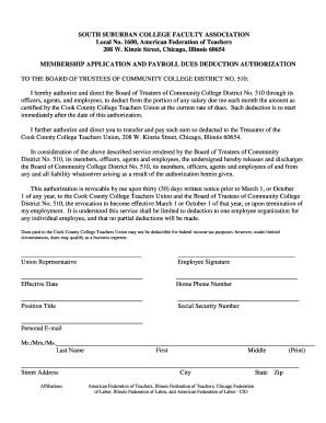 Faculty Association Membership Application