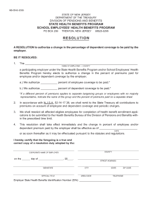 New Jersey Employer Health Benefits Resolution