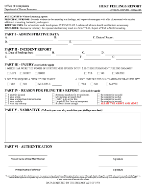 Hurt Feelings Report