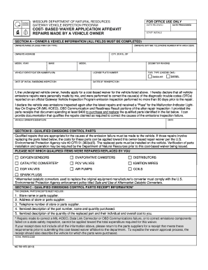 Missouri Cost-Based Waiver Application Affidavit