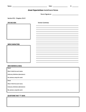 Great Expectations Reading Assignment