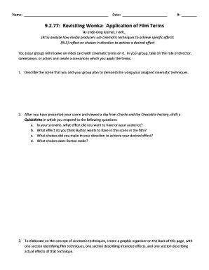 Cinematic Techniques Application Form