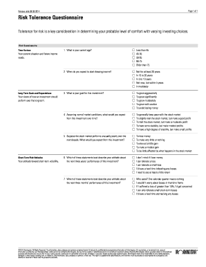 Risk Tolerance Questionnaire