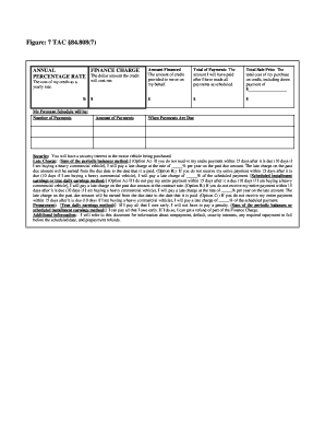 Texas Motor Vehicle Retail Installment Sales Contract