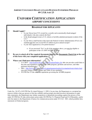 Airport Concessions Disadvantaged Business Enterprise Program Application