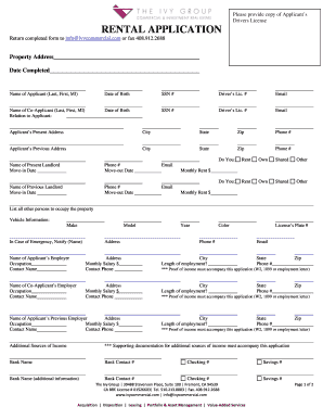 Rental Application Form