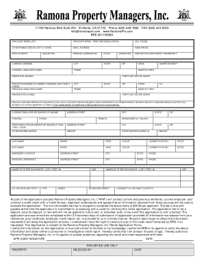 Rental Application Form