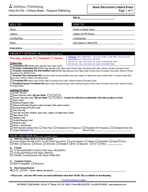Book Processing Order Form