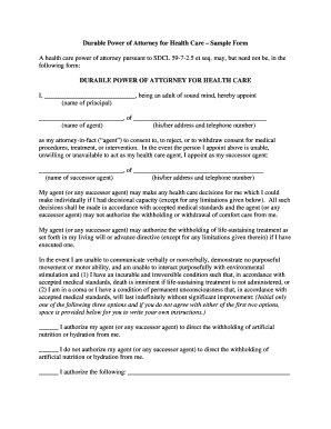 Durable Power of Attorney for Health Care