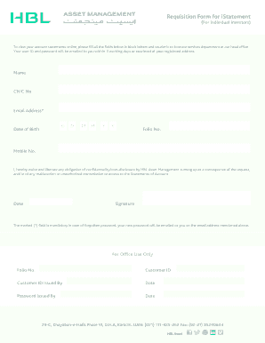 iStatement Requisition Form