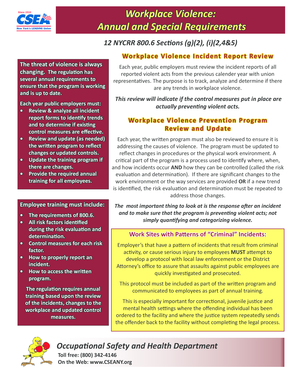 Workplace Violence Annual Review Form