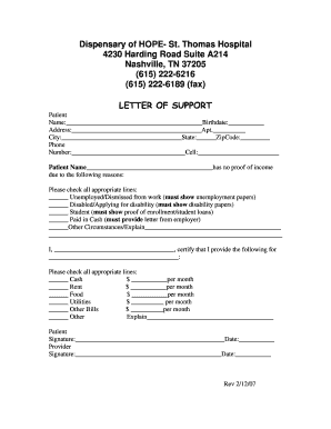 Dispensary of Hope Letter of Support