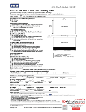 iCLASS Seos Card Ordering Guide