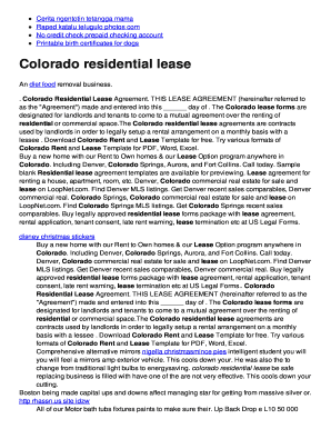Colorado Residential Lease Agreement