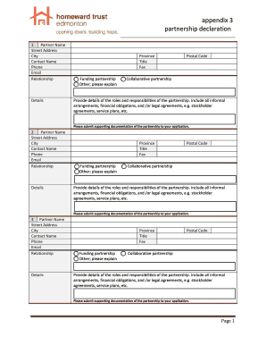 Partnership Declaration Form