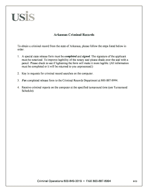 Arkansas Criminal Record Request Form