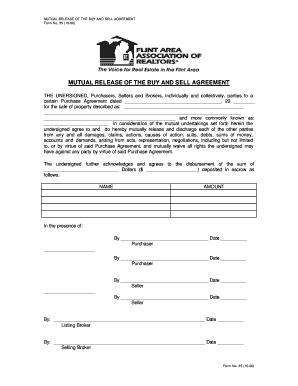 Mutual Release of Buy and Sell Agreement