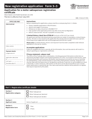 Motor Salesperson Registration Application