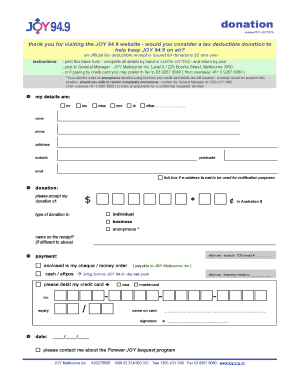 JOY 94.9 Donation Form