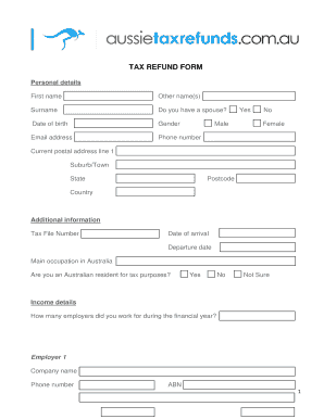 Tax Refund Form