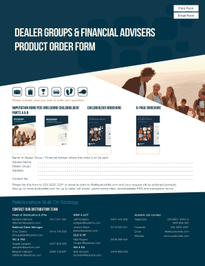 Austock Life Product Order Form