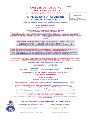 University of the Free State Application Form